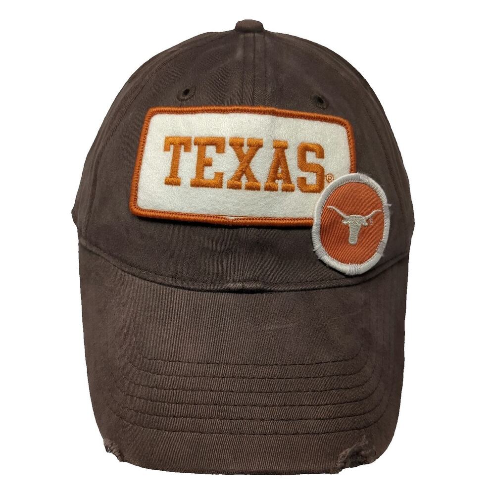 Texas Longhorns NCAA Drew Pearson Brown One Size Cap Hat Distressed Green Brim